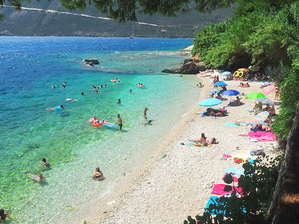 The beach at Katerina Studios Vassiliki Lefkada